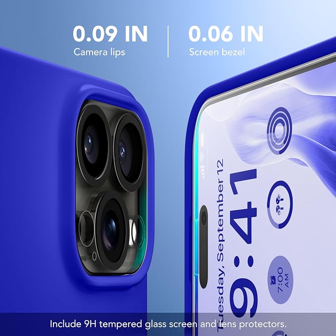 GONEZ Magnetic for iPhone 16 Pro Case, Compatible with MagSafe, [Screen Protector + Camera Lens Protector], Silicone Shockproof Anti-Scratch Protective Phone Case 6.3 inch, Cobalt Blue