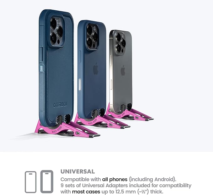GEOMETRICAL Pocket Tripod PROv2 - Card-Size Stand, for iPhone, Thunder Pink Universal Kit