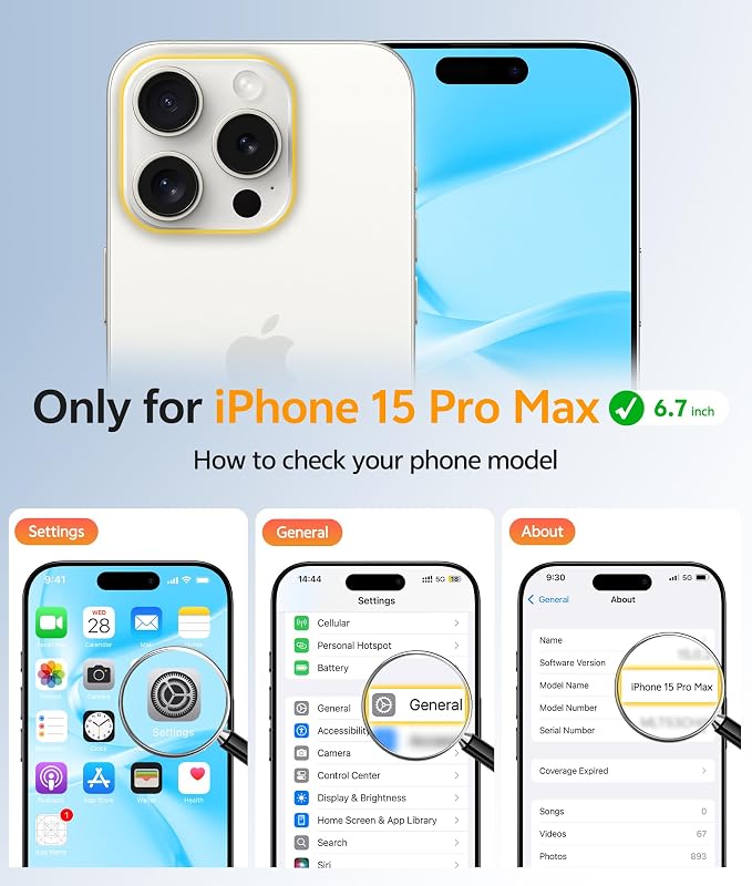FNTCASE for iPhone 15 Pro Max Case, Fit for Magsafe, Glass Screen Protector | Full Camera Protection, Translucent Matte, 14FT Military Grade Drop Proof, Shockproof Protective Phone Cover, Teal