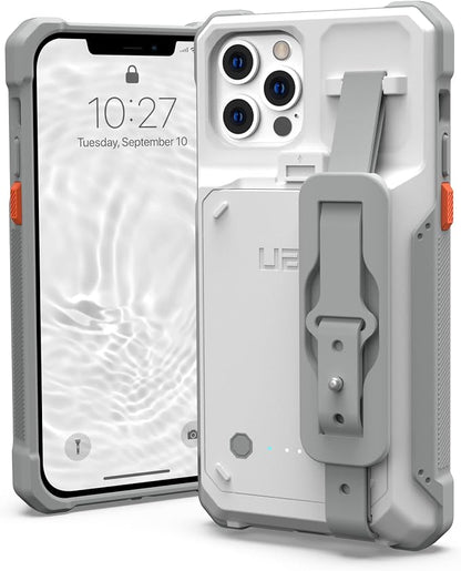 URBAN ARMOR GEAR UAG Battery Case Compatible with iPhone 12/12 Pro Workflow White/Gray, 3000mAh Quick Charging Rugged Protective Cover with Rechargeable Battery & Built-in Hand Strap