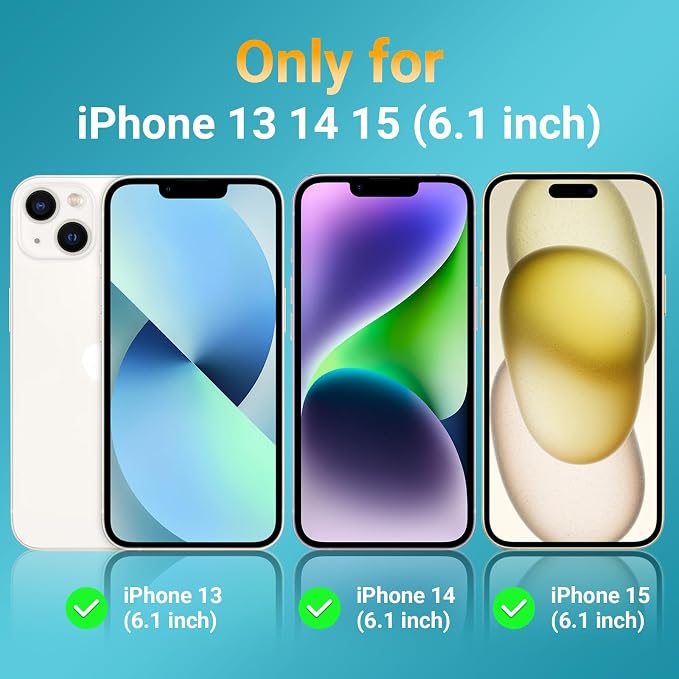 jaroco for iPhone 13 Case & iPhone 14 Case & iPhone 15 Case [Heavy Duty Protection][Compatible with MagSafe][Military Grade Drop Protection][Shockproof] with Non-Slip Removable Phone Cover 6.1''-Teal