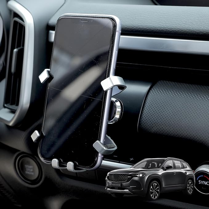 Compatible with Mazda CX50 Accessories Phone Holder, Snap-On Installation, Custom Fit for 2022-2026 Mazda CX50 Accessories(Silver)