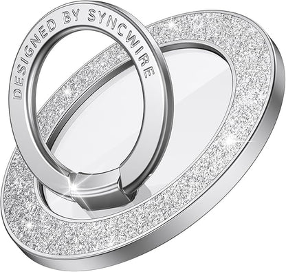 Syncwire Magnetic Phone Grip for MagSafe, Sparkle Ring Holder, Rotatable Kickstand Bling Ring Stand Removable MagSafe Accessories for iPhone 17 Pro Max 16 15 14 13, Android, Samsung etc.