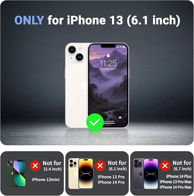 jaroco Magnetic for iPhone 13 Case, [Compatible with MagSafe][Military Grade Drop Protection][Heavy Duty Protection][Non-Slip][Shockproof] 2-Layer Durable Bumper Phone Case 6.1''-Dark Purple