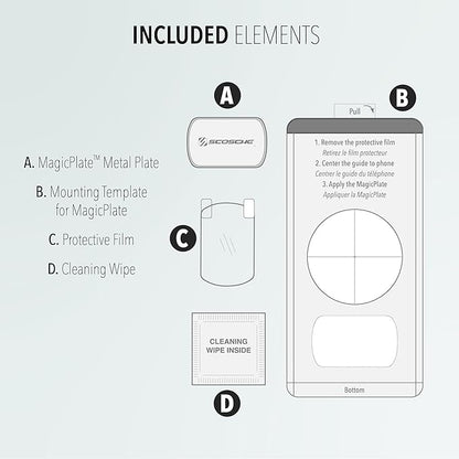 Scosche MPQ5RKi-2PKBP0 MagicPlate Replacement Plate Kit for Scosche MagicMount Magnetic Mount, Non-Magnetic and Charge Mounting Systems