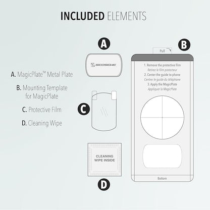 Scosche MPQ5RKi-BP0 MagicPlate Replacement Plate for Scosche MagicMount Magnetic Mount, Non-Magnetic and Charge Mounting Systems