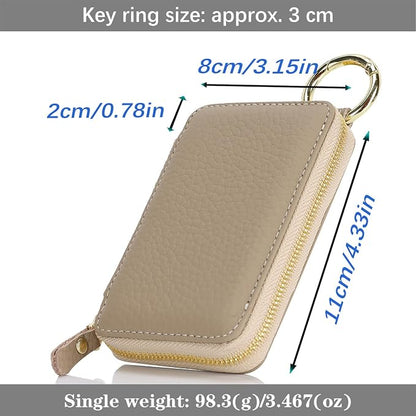 Cavor Compatible with MagSafe Wallet Genuine Leather Cash Wallets for Women, Magnetic Phone Wallet for iPhone 17 Pro Max/16/15/14/13/12, id Credit Card Holder with Mag safe Keychain-Grey