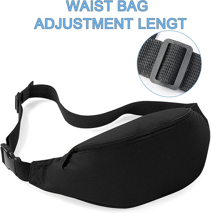 DAITET Crossbody Fanny Pack for Men&Women,Large Waist Bag & Hip Bum Bag with Adjustable Strap for Outdoors Workout Traveling Casual Running Hiking Cycling