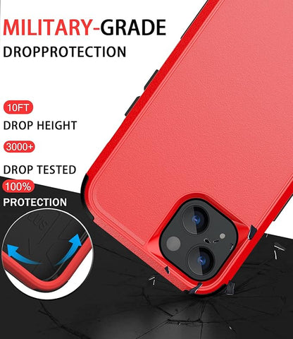 Diverbox for iPhone 13 Case [Shockproof] [Dropproof] [Dust-Proof],Heavy Duty Protection Phone Case Cover for Apple iPhone 13 (Red)