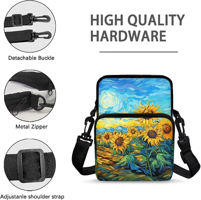 Men's Crossbody Bag, Small Cell Phone Wallet, Women's Shoulder Handbag, Travel Gym Bag