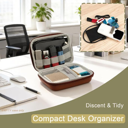 Travel Organizer EDC Pouch - PU Hard Shell Case for Electronics, 5.5x3.9 Inch, for Daily Commute, Business Trip, Weekend Getaway - Lightweight Unisex (Case Only)