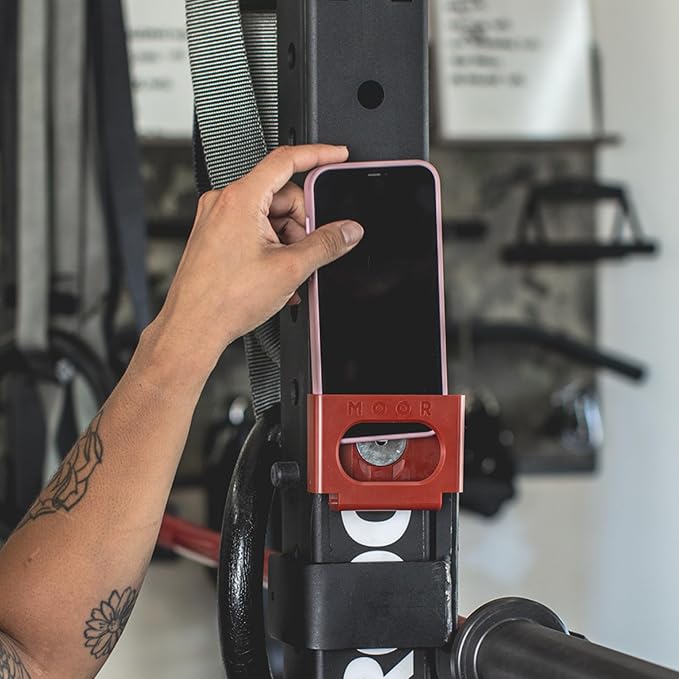 Spotter™ - Gym Phone Mount Magnetic Universal Fit (Black) | Magnetic Phone Holder Gym | Phone Holder for Gym Workout