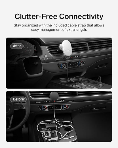 Belkin MagSafe-Compatible Wireless Car Charger 15W, Fast Charging Wireless Charger - Powerful Magnetic Vent Holder for iPhone 17, 16, 15, 14, 13 Series, Pixel 10, Secure Car Phone Mount - White