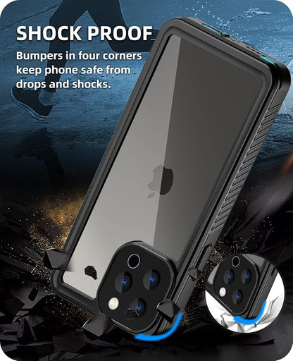 WIFORT for iPhone 12 Pro Waterproof Case - [Certified Water Proof & Military Protection] with [Built-in Screen Protector], Full Body Shockproof Phone Case Cover for iPhone 12 Pro 6.1" - Teal