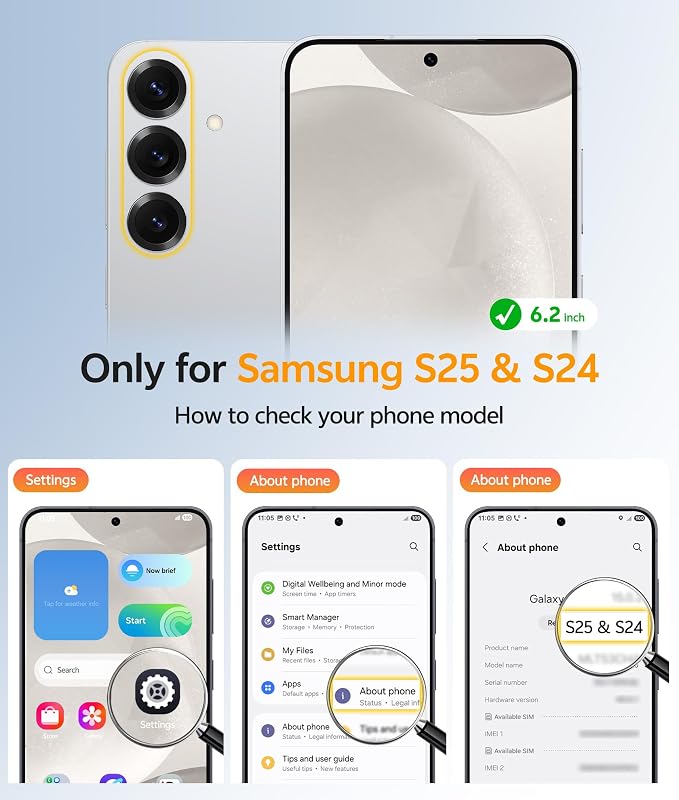 FNTCASE for Samsung Galaxy S25/S24 Case, Fit for Magsafe, Screen Protector | Translucent Matte Magnetic Back, 14FT Military Grade Drop Protection, Shockproof Protective Phone Cover, Off White