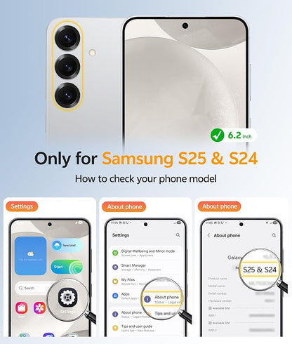 FNTCASE for Samsung Galaxy S25/S24 Case, Fit for Magsafe, Screen Protector | Translucent Matte Magnetic Back, 14FT Military Grade Drop Protection, Shockproof Protective Phone Cover, Off White