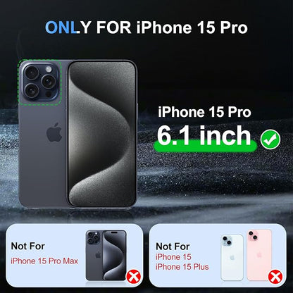 Beasyjoy iPhone 15 Pro Waterproof Case, Metal Heavy Duty Full Body Protective With Built-in Screen Protector, Military Grade Shockproof Dustproof Defender for 6.1", Silver