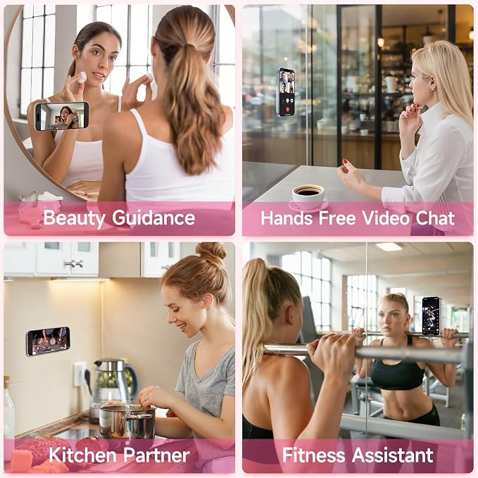 Silicone Suction Cup Phone Case Mount Double Sided, Phone Accessories Hands-Free Strong Grip Holder for Selfies and Videos, Silicon Phone Stand for iPhone and Android Dark Pink