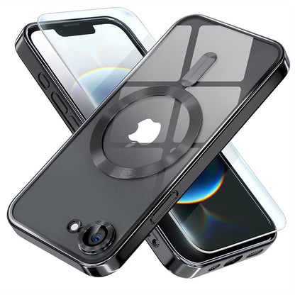 Misea Magnetic for iPhone 17e / 16e Case Compatible with MagSafe [Never Yellowing] [Military Grade Drop Protection] Full Camera Lens Protector Plating Soft Clear Phone Case for Women 6.1 inch, Black