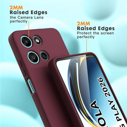for Motorola Moto G 2026/G Play 2026 Case, 2 Pack Tempered Glass Screen Protectors, Soft TPU Liquid Silicone Shockproof Gel Cover-Burgundy