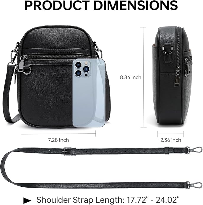 GEMIU Small Crossbody Bags for Women Trendy, Vegan Leather Cross Body Purse, Shoulder Cell Phone Purse with Built in Wallet