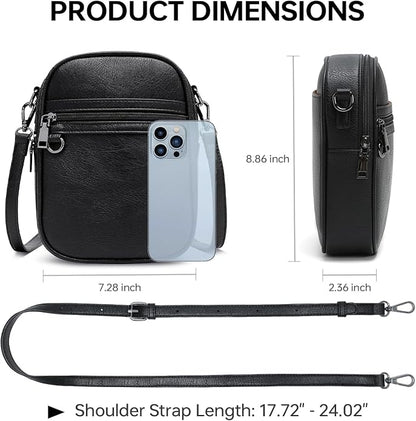 GEMIU Small Crossbody Bags for Women Trendy, Vegan Leather Cross Body Purse, Shoulder Cell Phone Purse with Built in Wallet