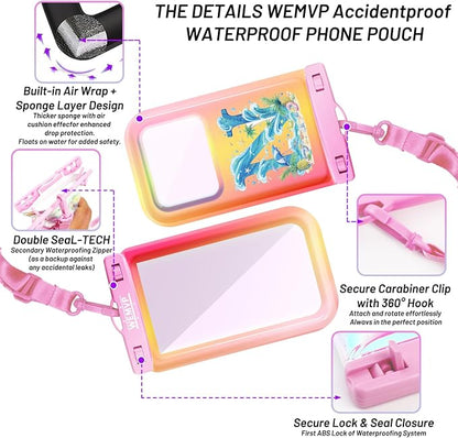 Personalized Initial Waterproof Phone Pouch Case - IPX8 Cellphone Dry Bag with Lanyard for iPhone 16/15/14/13/12 Pro Max (6.1–6.9"), Beach & Cruise Ship Essentials with Monogrammed Design (Pink, N)