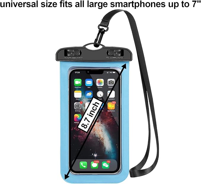 5 Pack Universal Waterproof Phone Pouch, Large Phone Dry Bag Waterproof Case for Apple iPhone 16 15 14 13 12 11 Pro Max XS Max XR X 8 7 6 Plus SE, Samsung S25 Ultra,Note,Up to 7.5"