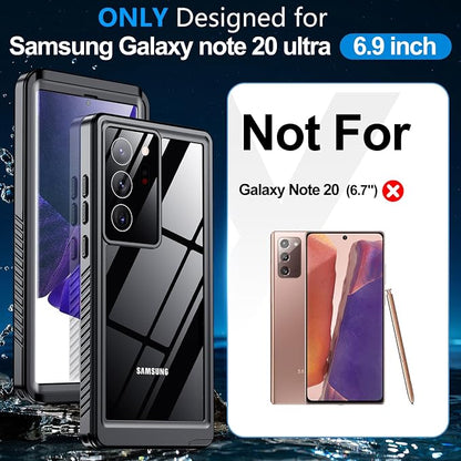 MOZOTER for Samsung Galaxy Note 20 Ultra Case Waterproof,[IPX8 Underwater Case][Full Body Shockproof & Military Dropproof] Built-in Screen Protector for Samsung Note 20 Ultra 6.9 inch-Black