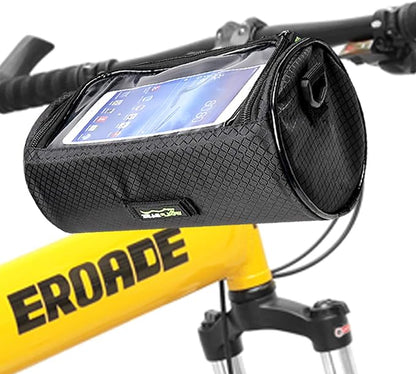 Oranlife Bike Handlebar Bag, Waterproof Phone Cycling Mount Front Bags, Bicycle Storage Bag with Removable Shoulder Strap, 6 inch Transparent Pouch, Best Gift