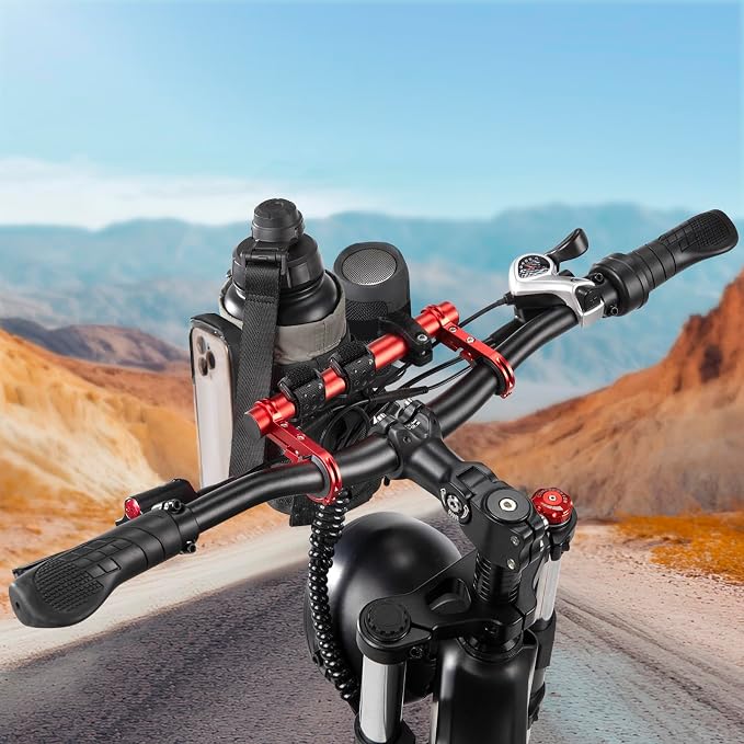Bike Water Bottle Holder with Mount | Fits Motorcycles, Strollers, Scooters, Wheelchairs | Waterproof Phone Bag | Mount Support More Bike Devices | Holds 3.6in Diameter Bottles (1, Black)