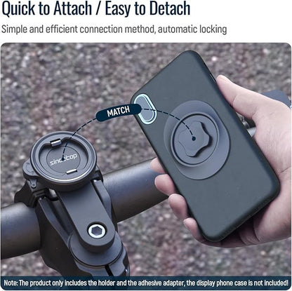 sincetop Universal Bike Phone Mount, Aluminum Stem Cap Phone Holder for Mountain and Road Bicycles, Quick Connect Riding Clip Stand MTB Handlebar Clamp【Series C - 1st Gen】