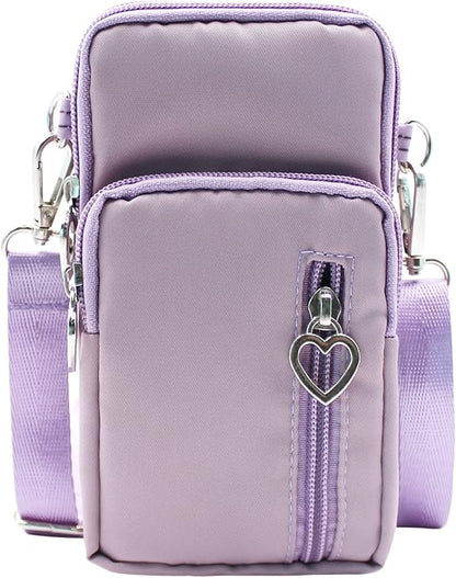 JUMISEE 3-Layers Crossbody Bag Cellphone Pouch Armband Wallet Nylon Smartphone Purse