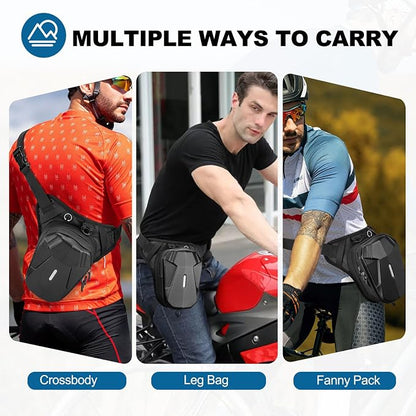 ISEYOU Thigh Bag, Motorcycle Leg Bag for Men Women, Drop Leg Bag with Removable Leg Straps, Multifunctional Gear Bags for Cycling Hiking Camping Fishing Travel Outdoor