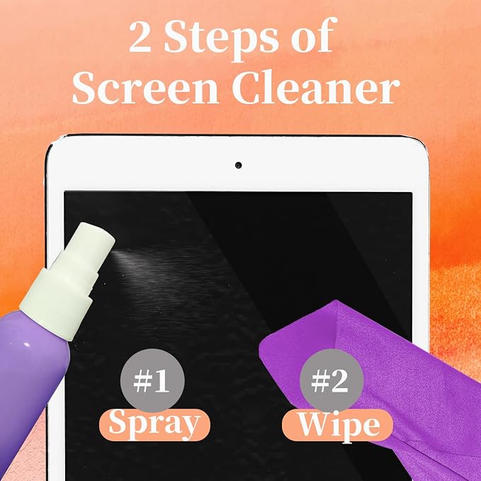 Screen Cleaner Spray and Wipes, 4-Pack Cleaning Kit for Electronic Screens - Compatible with MacBook, iPhone, PC, Laptop, Monitor, Phone, Tablet, TV, Car Display and Eyeglasses Lens