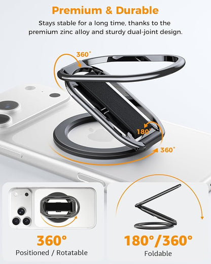 SUPERONE for MagSafe Phone Grip for MagSafe Kickstand Compatible with Mag Safe Finger Loop, 4-in-1 Phone Ring Holder Strap for Mag Safe iPhone 16/15/14/13/12 (Replacement Strap)