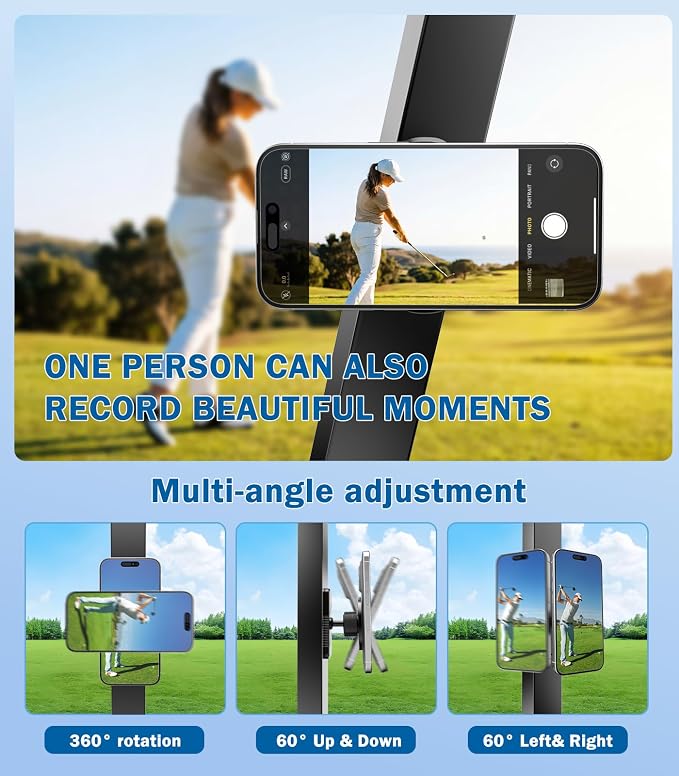 Golf Cart Phone Holder, Magnetic Phone Mount for Car Gym Desk Compatible with MagSafe iPhone - 360° Rotation Golf Accessories for EZGO Club Car Yamaha, Phone Stands Gifts for Golfers