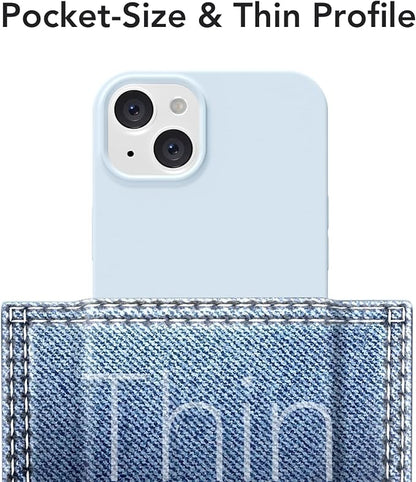 for iPhone 13 Mini/ 12 Mini Case Silicone Compatible with Magsafe Case, Ultra Slim Thin Magnetic Phone Cases Mag Safe, Cute Soft Rubber Gel Matte Wireless Charging Cover for Women, Light Blue