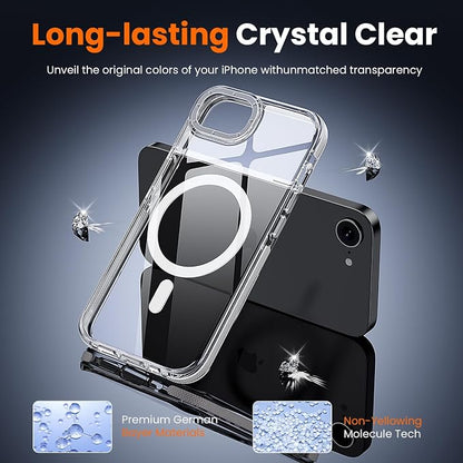 3 in 1 for iPhone 16E/17E Case Clear, Yellowing-Resistant Acrylic Back, Shockproof Guard Corners, Military-Grade Protection for iPhone 16e & 17e 6.1 inch Clear Bumper