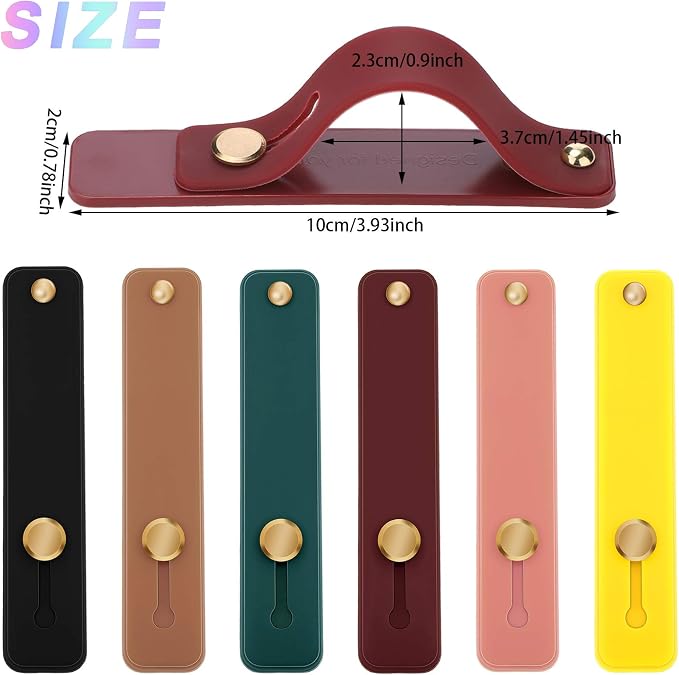 Weewooday 6 Pieces Phone Grip Holder Cell Phone Grip Strap Telescopic Finger Strap Stand Universal Finger Kickstand for Most Smartphones(Retro Colors)