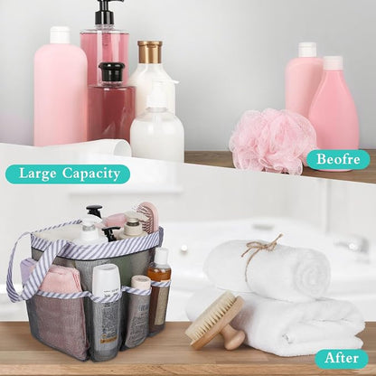 Attmu 2 Pack Mesh Shower Caddy Portable, Quick Dry Hanging Shower Tote Bag for College Dorm Room Essentials, Large Capacity Shower Caddy Dorm for Bathroom Gym Swimming