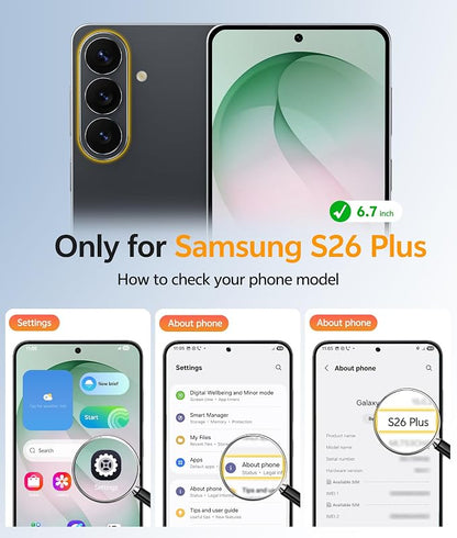 FNTCASE for Samsung Galaxy S26+ Plus Case: [Fit for Magsafe] [Full Camera Protection + Screen Protector] Translucent Matte Military Grade - Shockproof Protective Phone Cover for S26 Plus - Green