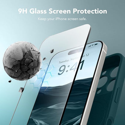 Magnetic for iPhone 16 Pro Case, Compatible with MagSafe, [Full Camera Protection][Screen Protector] Silicone Shockproof Protective Phone Case for iPhone 16 Pro 6.3", Deep Blue