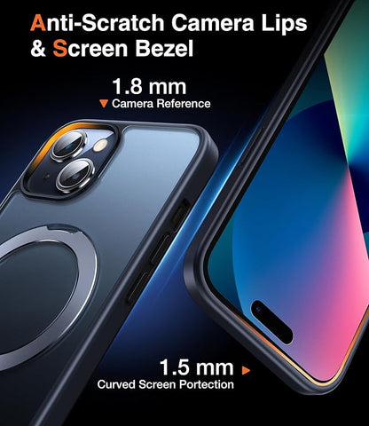 Chicfun 3-in-1 [Magnetic+Kickstand+Ring Holder] for iPhone 13 Case, iPhone 14 Case Compatible with MagSafe, Phone Case iPhone 13/14 with Stand Military Shockproof Silicone Protective Magnetic Cover