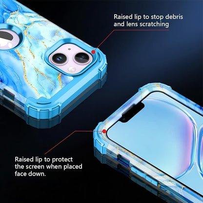 Casetego for iPhone 13 Case,iPhone 14 Case,Three Layer Heavy Duty Sturdy Shockproof Protection Full Rugged Hard PC+Soft TPU Bumper Protective Girls Case for Apple iPhone 13/14 6.1 inch,Sky Blue