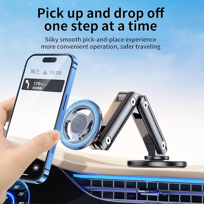 Ultra-Strong Suction Cup Phone Mount for Car - Anti-Shock & Noiseless Dashboard & Windshield Holder, 360° Adjustable Hands-Free Mount for All Smartphone (6)