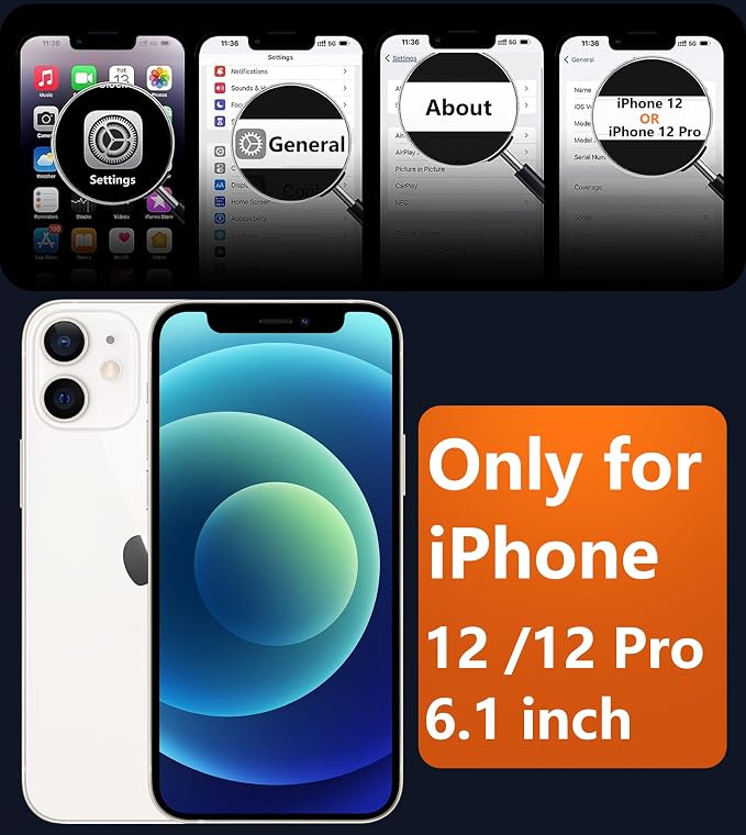FNTCASE for iPhone 12 Phone Case: for iPhone 12 Pro Magnetic Matte Textured Military Grade Drop Protection Translucent Cell Phone Cover - Slim Durable Shockproof Protective Bumper