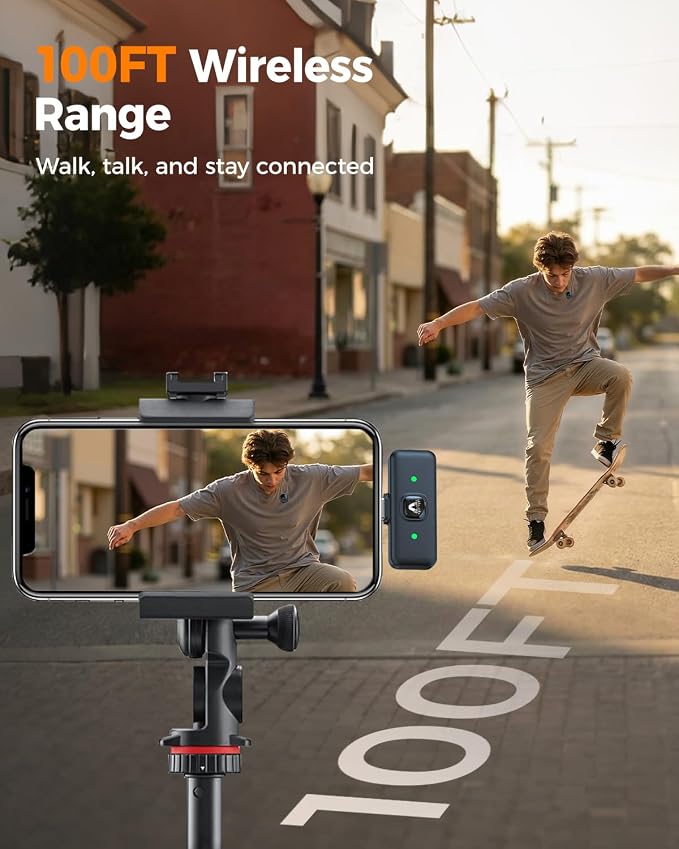 SX29 Wireless Lavalier Microphone for iPhone 17/16/15 & Android, USB-C Plug & Play Mini Mic, AI Noise Reduction, Magnetic Clip-On Lapel Mic with Battery Case for Vlogging & Video Recording
