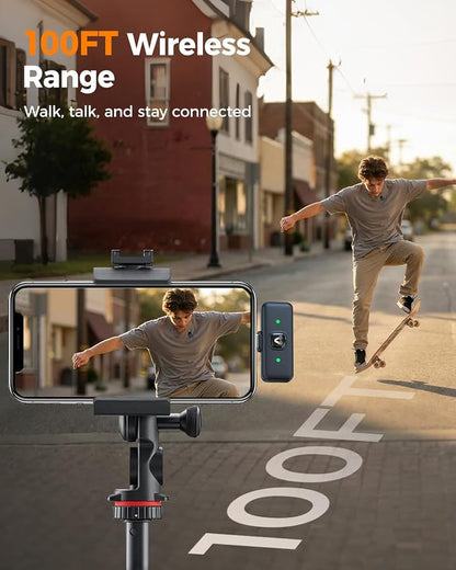 SX29 Wireless Lavalier Microphone for iPhone 17/16/15 & Android, USB-C Plug & Play Mini Mic, AI Noise Reduction, Magnetic Clip-On Lapel Mic with Battery Case for Vlogging & Video Recording