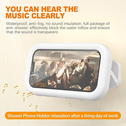 CoguZed Waterproof Phone Holder for Shower - 2023 Upgraded, 480° Rotation - Compatible with iPhone 15/14/13/12/11 Pro Max, Samsung Galaxy, and More (Up to 7" Phones)